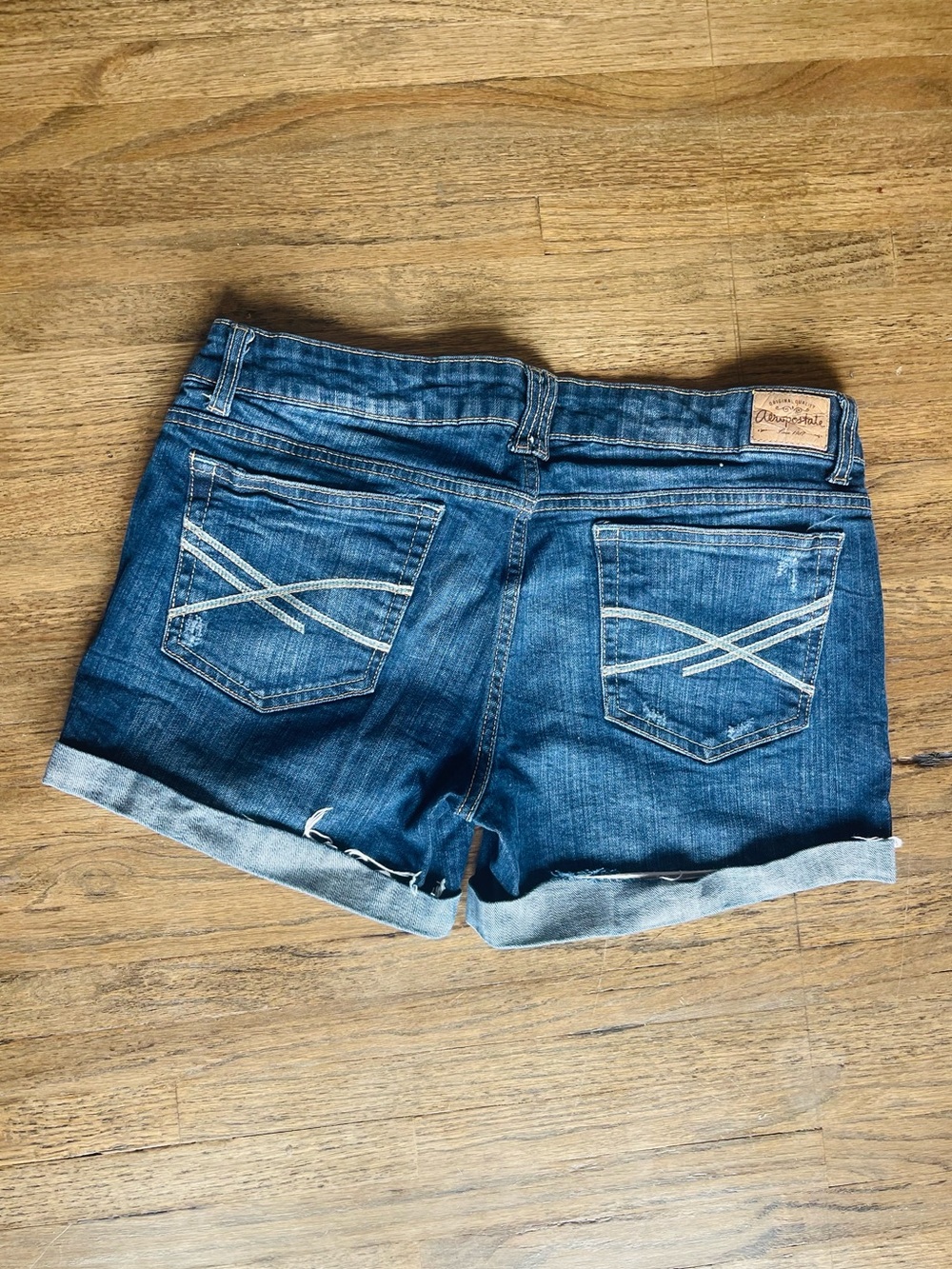 Aeropostale Dark Blue Denim Roll-Cuff Shorts